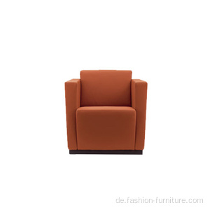 Zeitgenössische One Seater Leder Sofa Edelstahl